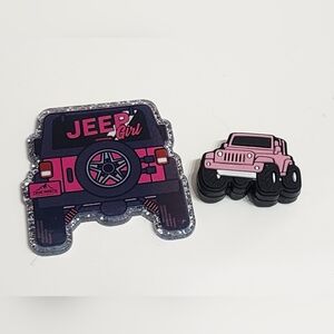 Flatback Jeep Girl Focal Beafd Acrylic Crafts Badge Keychain Bag Clip Magnet‎